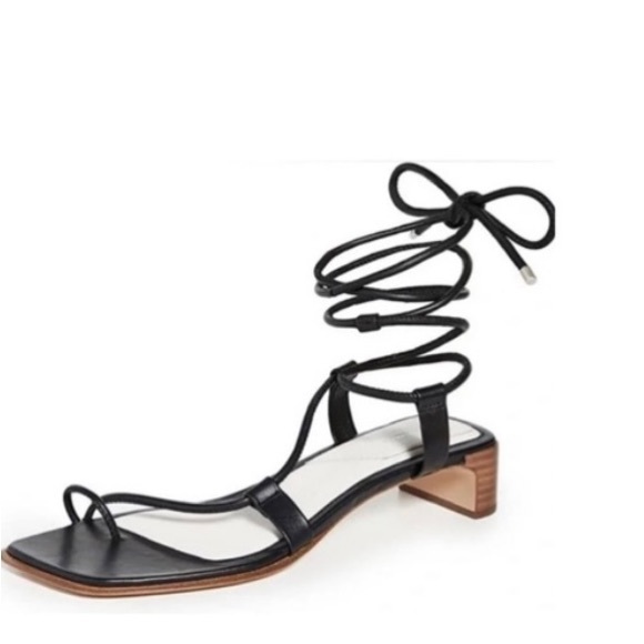 rag & bone Shoes - 🆕 Rag & Bone Cindy Tie Leather Sandal, Mid Heel, Black NWT